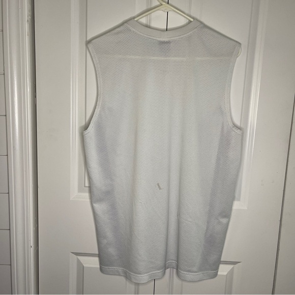 Vintage Nike White Sleeveless Tank Size Medium Basketball Center Swoosh Jersey - Picture 5 of 8